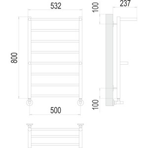 Полотенцесушитель водяной Terminus Анкона 8П 500х800 с полкой (4670078529978)