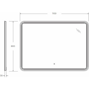 Зеркало Cezares Duet 110х80 с подсветкой, сенсор (CZR-SPC-DUET-1100-800-LED-TCH)