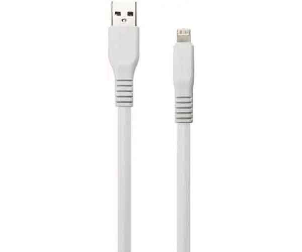 Дата-кабель Borofone BX23 Wide, USB - Lightning, 2.4A, белый (03323)