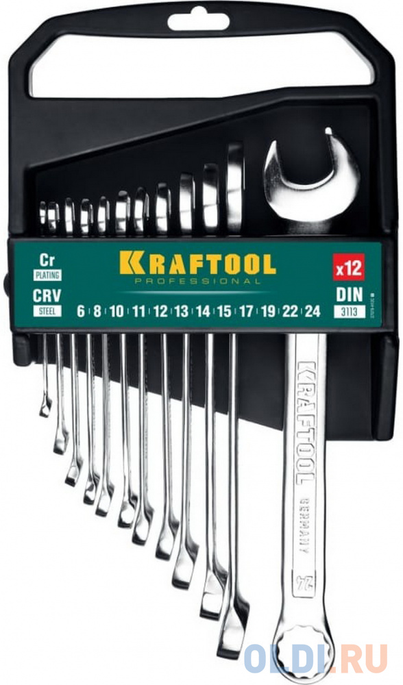 KRAFTOOL 12 шт, 6 - 24 мм, набор комбинированных гаечных ключей (27079-H12C)