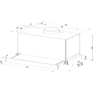 Вытяжка встраиваемая Kuppersberg SLIMTURBO 60 W