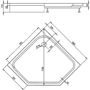 Душевой уголок Alex Baitler 100x100 с поддоном, тонированный, хром (AB 245-100, AB10017V-1)