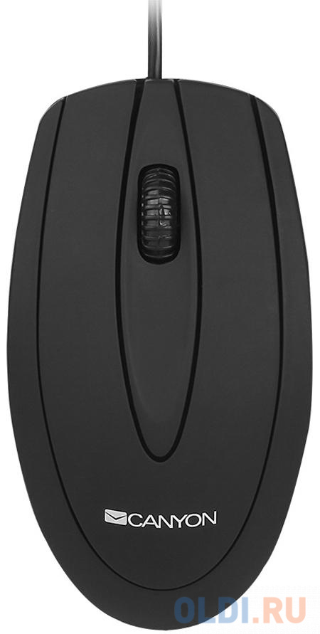 Мышь CANYON CNE-CMS1 Black, Wired, Optical 800 dpi, 3 btn, USB