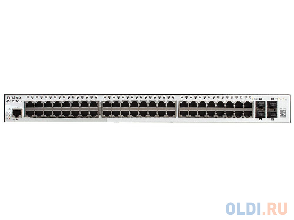 Коммутатор D-Link DGS-1510-52X/A1A Управляемый стекируемый коммутатор SmartPro с 48 портами 10/100/1000Base-T и 4 портами 10GBase-X SFP+