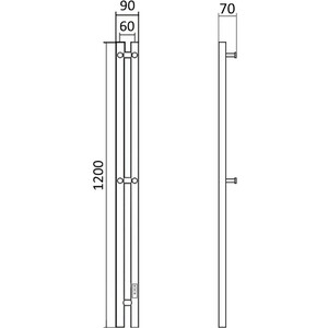 Полотенцесушитель электрический Маргроид Inaro 9x120 правый, хром (Inaro-1206-025R) в Москвe