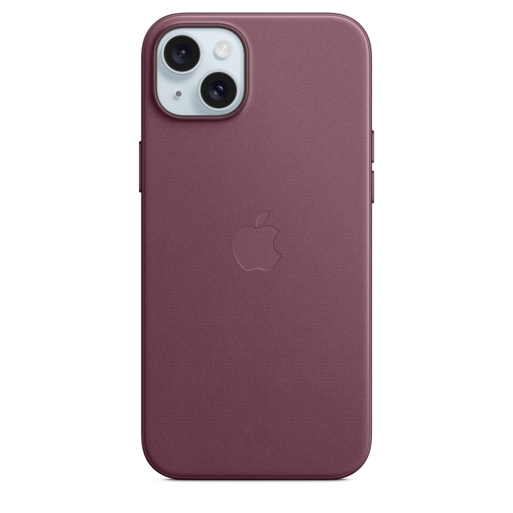 Чехол-накладка Apple FineWoven Case with MagSafe для смартфона Apple iPhone 15 Plus, микротвил, бордовый (MT4A3FE/A)