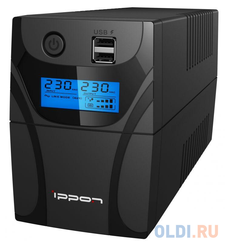 ИБП Ippon Back Power Pro II 600 600VA/360W LCD,RJ-45,USB (4 x IEC)