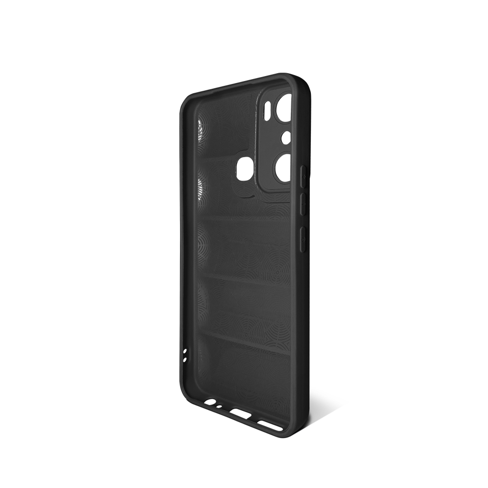 Чехол DF для Infinix Hot 20i Silicone дутый Black inJacket-07 в Москвe