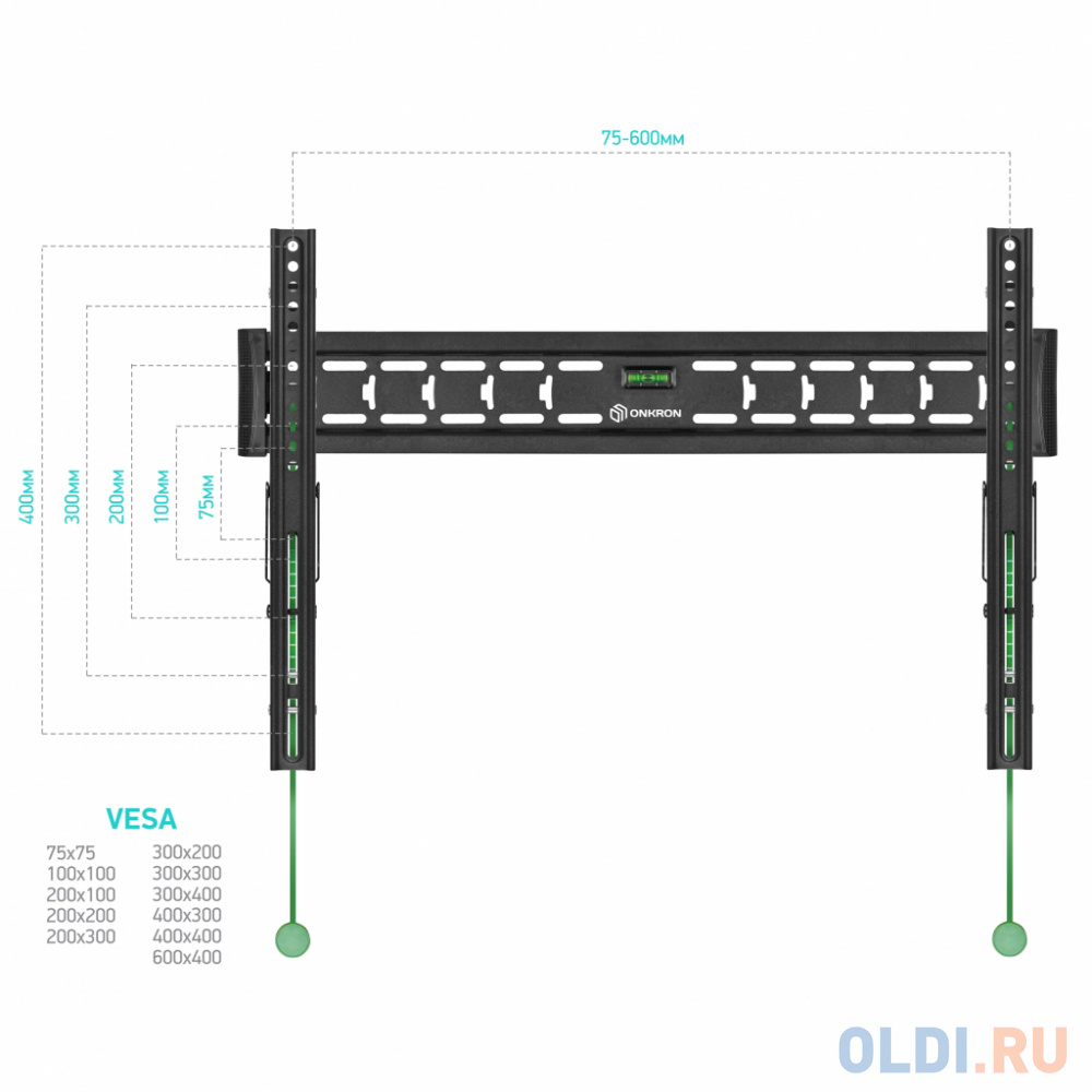 Кронштейн ONKRON TM6 для LCD телевизора 40"-65", черный