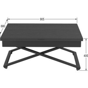Стол универсальный трансформируемый Мебелик ГЕНРИ лес чёрный/чёрный (П0005796)