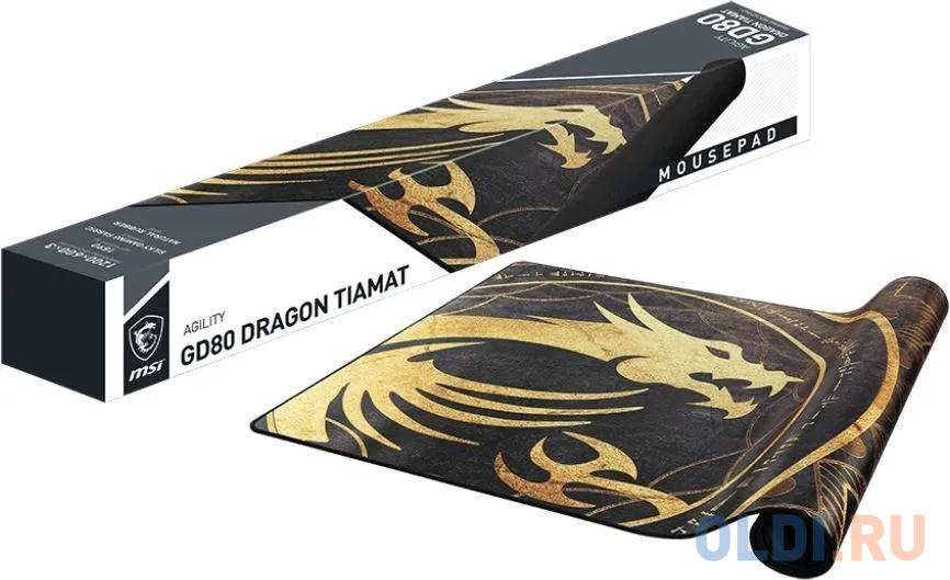 Коврик для мыши MSI Agility GD80 Dragon Tiamat золотистый/рисунок 400x3x900мм в Москвe