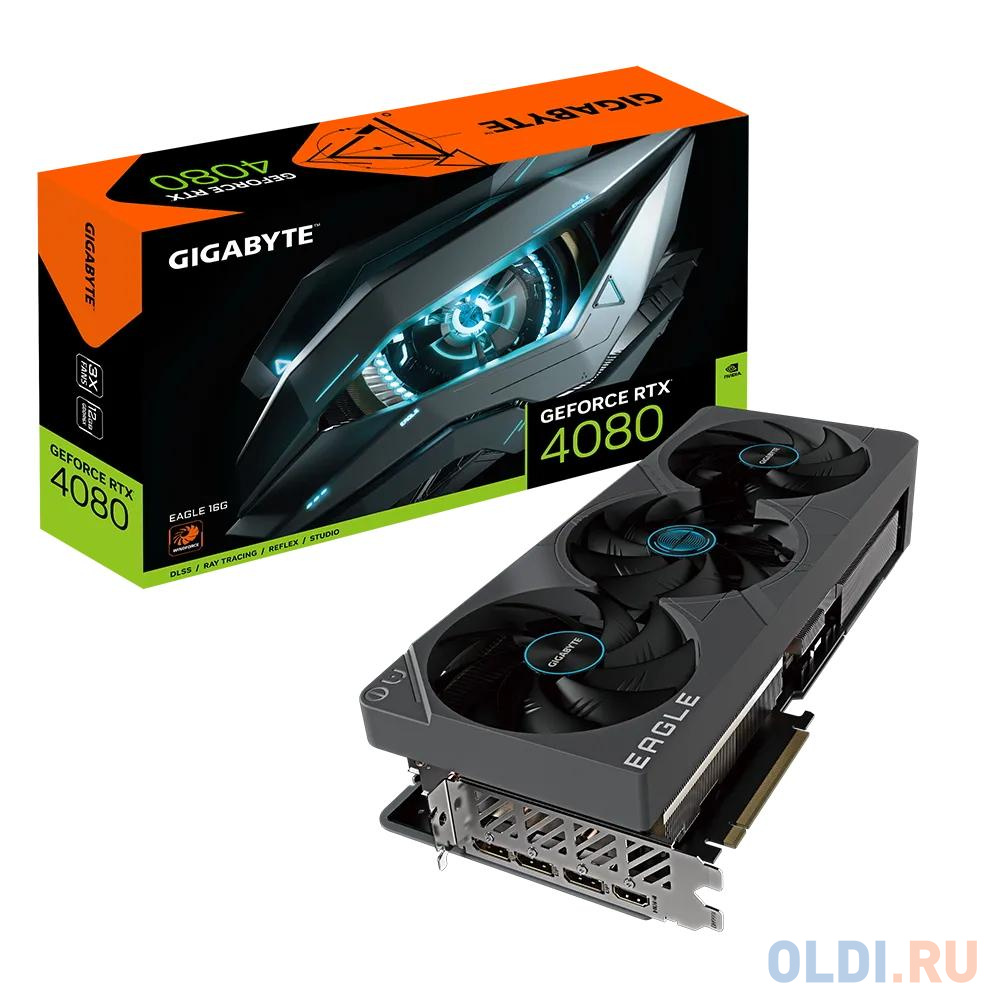 Видеокарта GigaByte nVidia GeForce RTX 4080 EAGLE 16GB 16384Mb GV-N4080EAGLE-16GD в Москвe