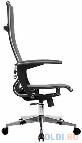Кресло офисное МЕТТА "К-8.1-Т" хром, экокожа перфорированная, сиденье регулируемое, черное