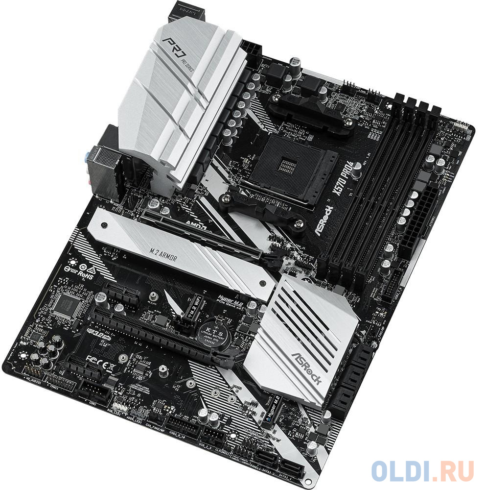 Материнская плата ASRock X570 PRO4 Socket AM4 AMD X570 4xDDR4 2xPCI-E 16x 2xPCI-E 1x 8 ATX Retail в Москвe