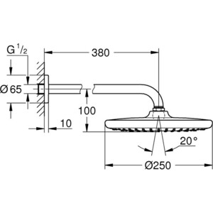 Верхний душ Grohe Tempesta хром (26663000)