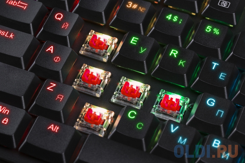 Игровая клавиатура REDRAGON APAS чёрная (USB, OUTEMU RED, 104 кл., RGB подсветка, slim) в Москвe