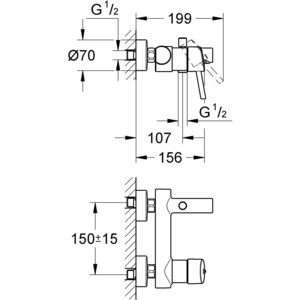 Смеситель для ванны Grohe Concetto с душевым гарнитуром, хром (32211001, 26083002)