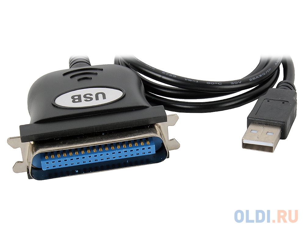 Кабель-адаптер Orient ULB-201N, USB to LPT (IEEE 1284), кабель 0.8м пакет