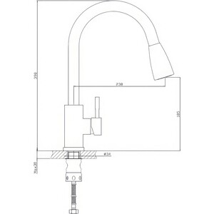 Смеситель для кухни Haiba HB304-2 сталь (HB73304-2)