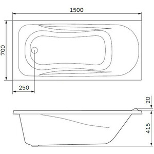 Акриловая ванна Am.Pm Sense 150x70 (W76A-150-070W-A)