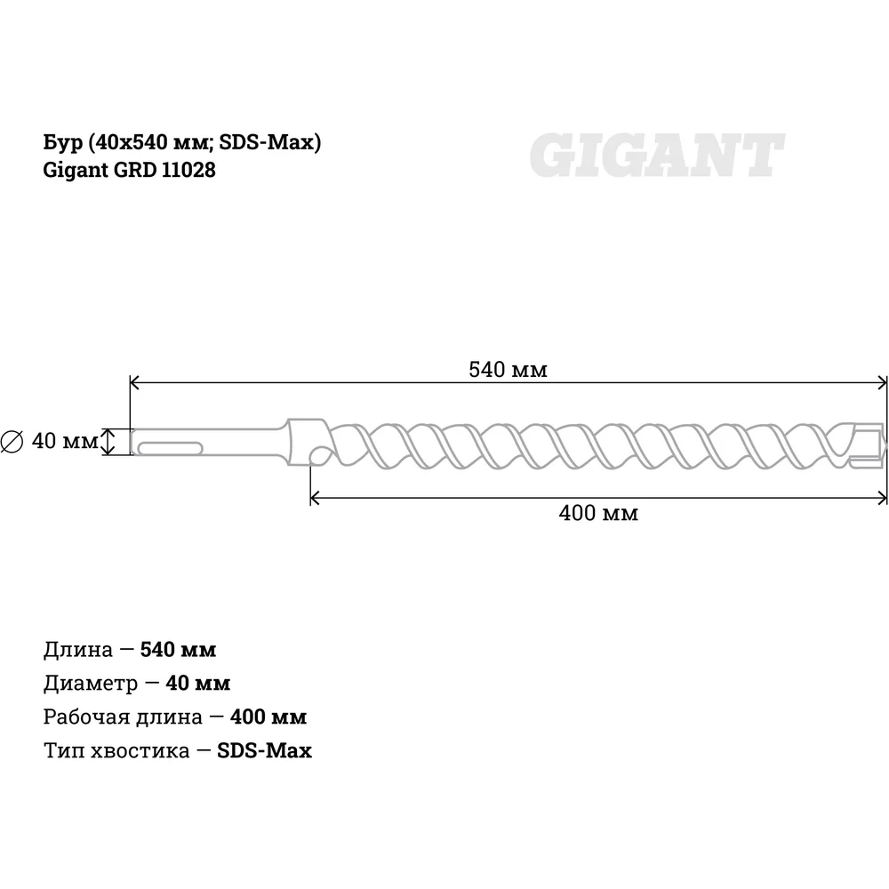 Бур sds-max Gigant