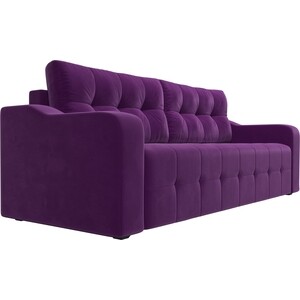 Прямой диван Лига Диванов Лиссабон микровельвет фиолетовый
