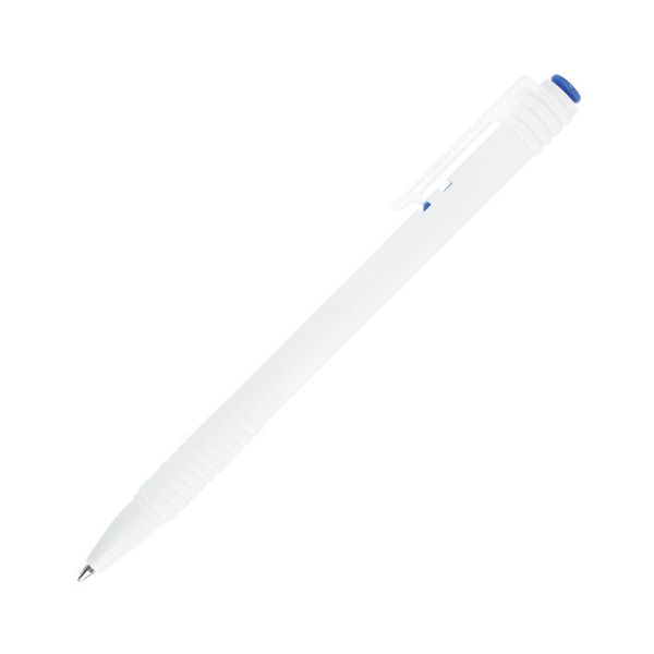 Ручка шариковая масляная автоматическая BRAUBERG White, СИНЯЯ, корпус белый, узел 1 мм, линия письма 0,5 мм, OBPR206, (100 шт.)
