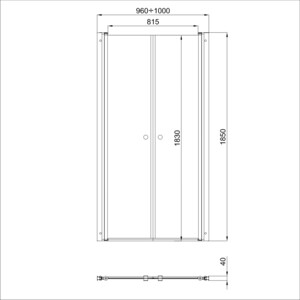 Душевая дверь Triton Дабл 100х185 хром, прозрачная (Щ0000036862)