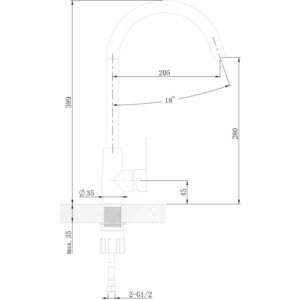 Смеситель для кухни Agger Splendid высокий, черный (A0900144) в Москвe