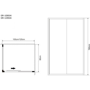 Душевой уголок Grossman Alba 100х80 прозрачный, хром (GR-1080Al)