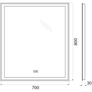 Зеркало BelBagno Spc-Grt 70х80 с подсветкой, сенсор, подогрев (SPC-GRT-700-800-LED-TCH-WARM)