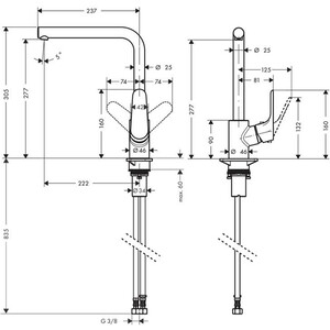 Смеситель для кухни Hansgrohe Focus M41 нержавеющая сталь (31827800) в Москвe