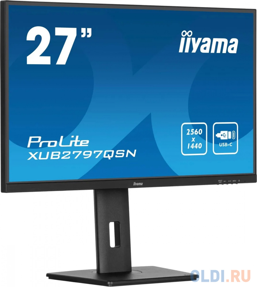 LCD IIYAMA 27" XUB2797QSN-B1 черный {IPS 2560x1440 100Hz 1ms 250cd HDMI DisplayPort USB m/m HAS Pivot}