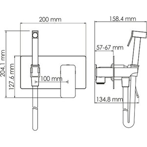 Смеситель для душа Wasserkraft Aller с гигиенической лейкой, хром (10638)