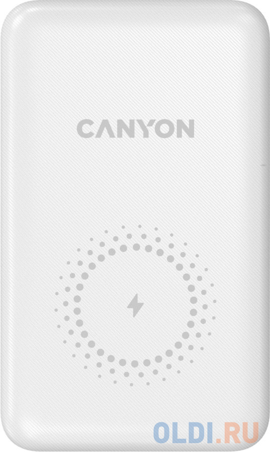 Внешний аккумулятор Power Bank 10000 мАч Canyon CNS-CPB1001W белый