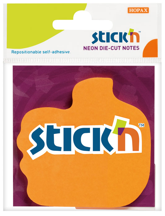 Блок самоклеящийся (стикеры) STICK`N, 50 листов, неоновый, оранжевый (21178)