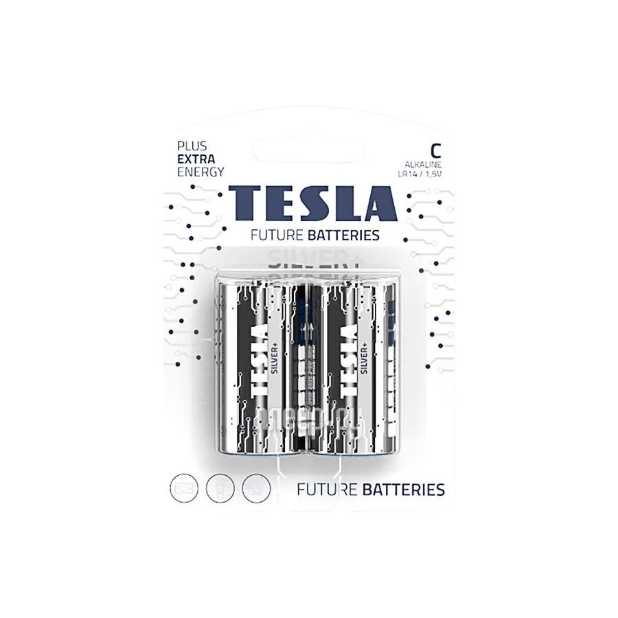 Батарейки Tesla C SILVER+ 2шт (8594183392370)