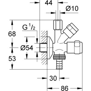 Угловой вентиль Grohe Eggemann комбинированный на 1/2 (41073000)