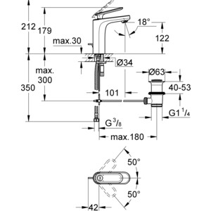 Смеситель для раковины Grohe Veris белая луна (23064LS0)