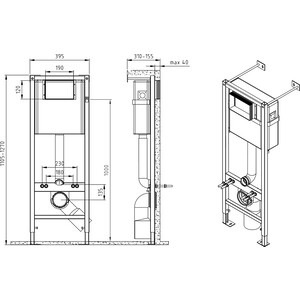 Инсталляция Cersanit Vector 40 с кнопкой Corner хром (64183) в Москвe