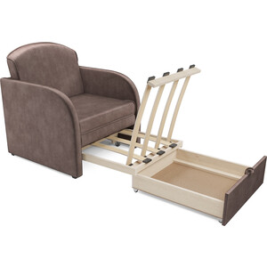 Кресло-кровать Mebel Ars Малютка (бархат серо-шоколадный STAR VELVET 60 COFEE)