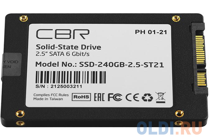 SSD накопитель CBR SSD-240GB-2.5-ST21 240 Gb SATA-III SSD-240GB-2.5-ST21