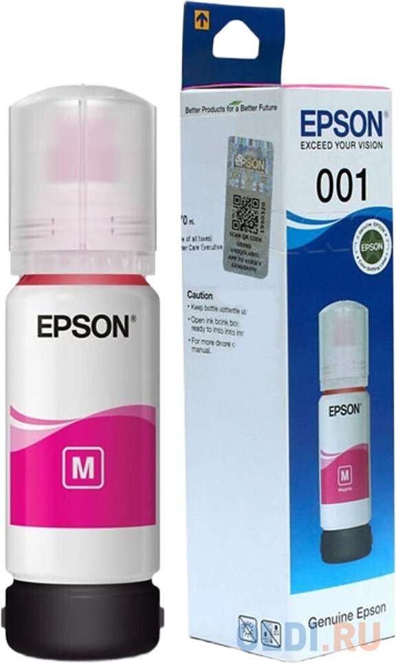 Чернила Epson 001 C13T03Y398 пурпурный 70мл для Epson L4150/L4160/L6160/L6170/L6190