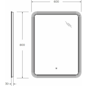 Зеркало Cezares Duet 60х80 с подсветкой, сенсор (CZR-SPC-DUET-600-800-LED-TCH)