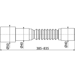 Гофра для сифона AlcaPlast 50 / 40x40 (A795) в Москвe