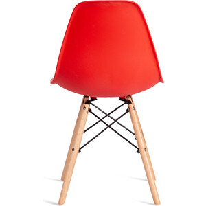 Стул TetChair CINDY (EAMES) (mod. 1801) / 1 шт. в упаковке, дерево бук/металл/сиденье пластик, Red (красный)