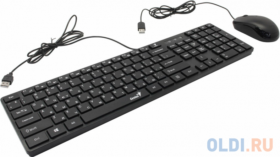 Комплект проводной Genius SlimStar C126 клавиатура+мышь, USB. черный