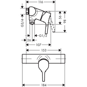 Смеситель для душа Hansgrohe Talis S хром (72601000)