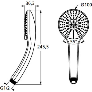 Ручной душ Ideal Standard Idealrain m3 (B9403AA) в Москвe