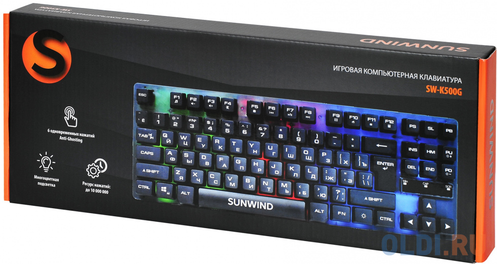 Клавиатура SunWind SW-K500G,  USB, черный [1422364]